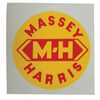 Massey Harris MH203 Massey Harris Decal, 3 inch Round, M-H, Yellow with Red Letters, Mylar