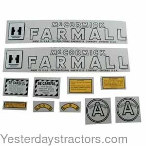 Farmall A International A Culti-vision Decal Set 101043