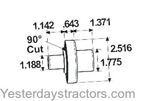 Massey Ferguson 393 Axle Pivot Pin 3429319M1